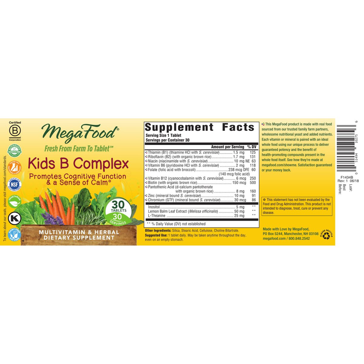 Buy Kid's B Complex - 30 Tablets Online In Canada | Spectrum Supplements