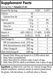 Arctic Cod Liver Oil - Lemon 8oz - INGREDIENTS