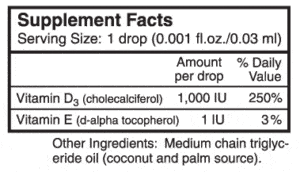 Super Daily D3 - 1000 IU - 11ml - INGREDIENTS
