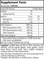 Ultimate Omega - Lemon Capsules - 60 capsules - INGREDIENTS