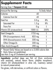 Omega-3D™ Liquid - 8 oz (Lemon) - INGREDIENTS