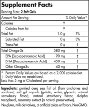 DHA Formula - Strawberry (500mg) - 180 capsules - ingredients