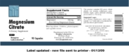 Alternative view of Magnesium Citrate - 90 capsules