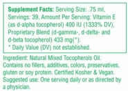 Alternative view of UNIQUE E® Mixed Tocopherols Concentrate Oil – 1 Ounce Pump Bottle