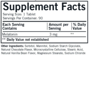 Children's Chewable Melatonin 3mg Chocolate Wafers - 90 wafers - Image 3