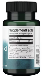 Glutamic Acid - 500mg - 60 capsules - Image 2