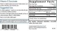 Alternative view of Vitamin E (succinate) - 100caps
