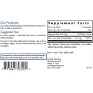 Alternative view of Zinc Picolinate - 60 capsules