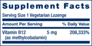 Vitamin B12 Methylcobalamin 5mg - 60 lozenges - Image 2