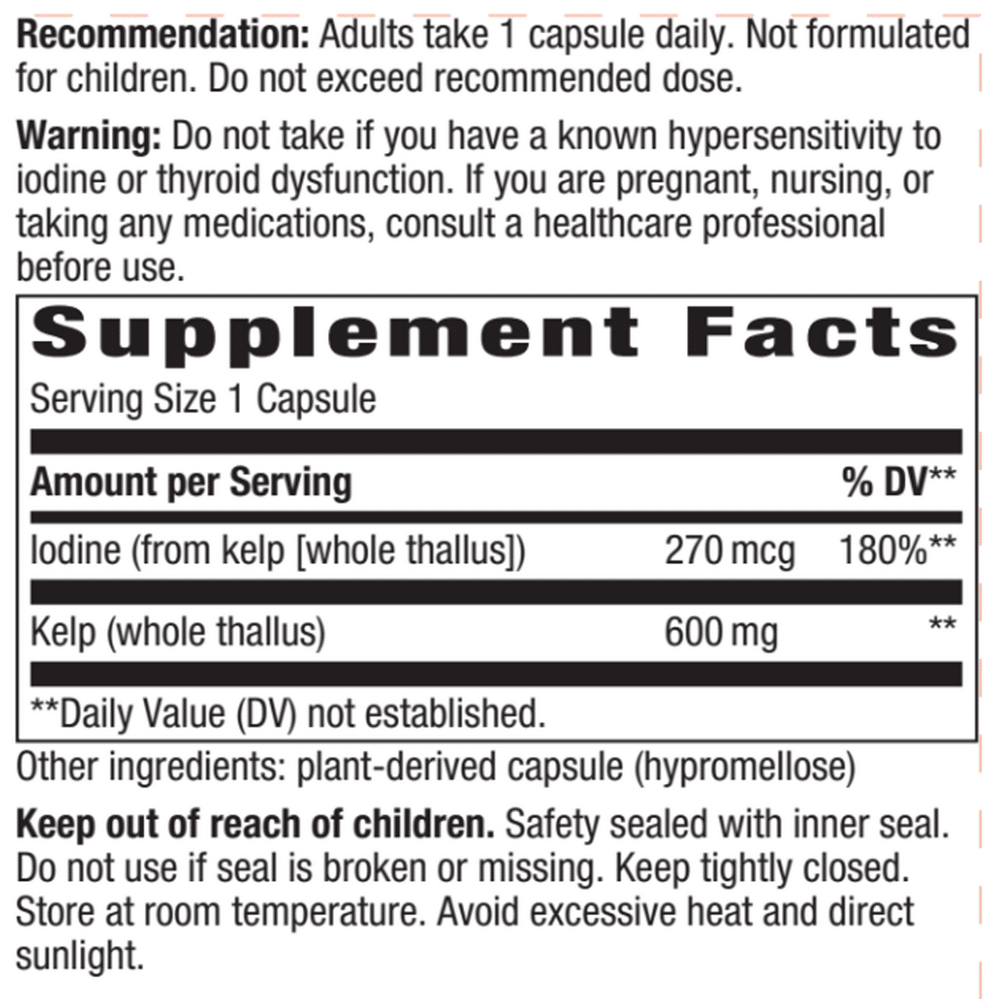 Kelp 600mg - 100 capsules - Image 2
