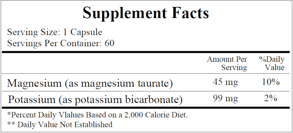 Potassium-Magnesium Taurate (Mg 45 mg/K 99 mg) - 60 capsules - Image 3