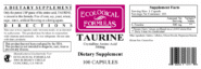 Taurine (500mg) - 100 capsules - Image 2