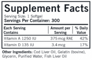 Alternative view of Cod Liver Oil with Vitamins A & D - 300 softgels