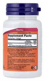 Alternative view of Vitamin A, 3,000 mcg (10,000 IU), 100 Softgels