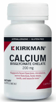 Calcium Bisglycinate Chelate 200 mg (without Vitamin D-3) - Hypoallergenic - 120 capsules