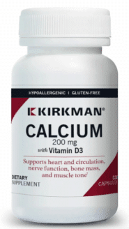 Calcium 200 mg with Vitamin D3 - Hypoallergenic - 120 capsules