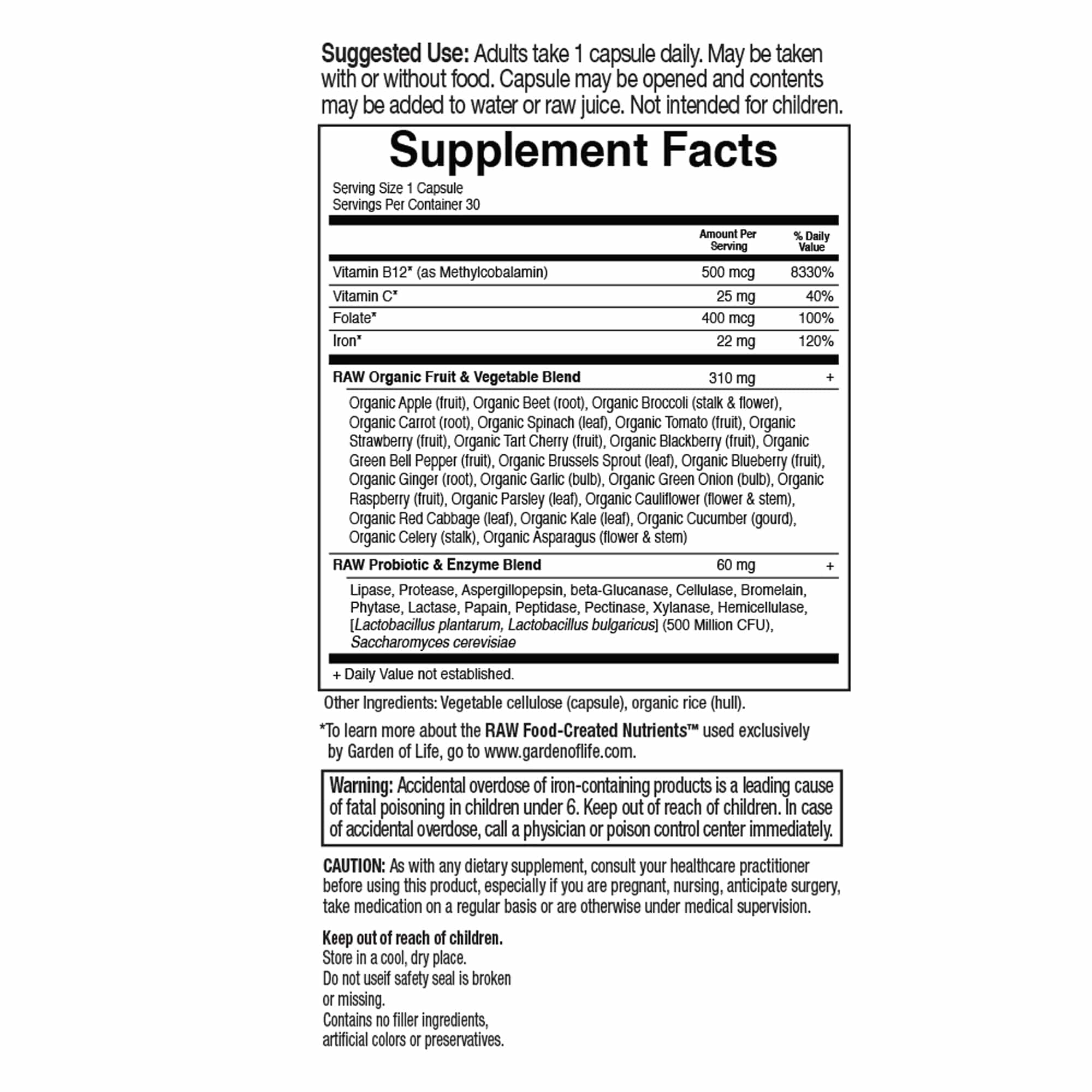 Vitamin Code RAW Iron - 30 capsules - Image 2
