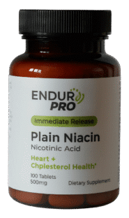 Immediate Release Plain Niacin (Nicotinic Acid) 500mg - 100 tablets