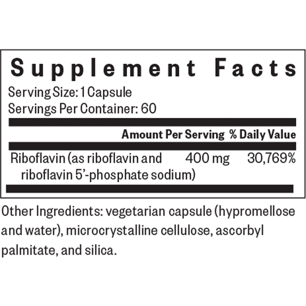 Riboflavin 400mg - 60 Capsules - Image 2